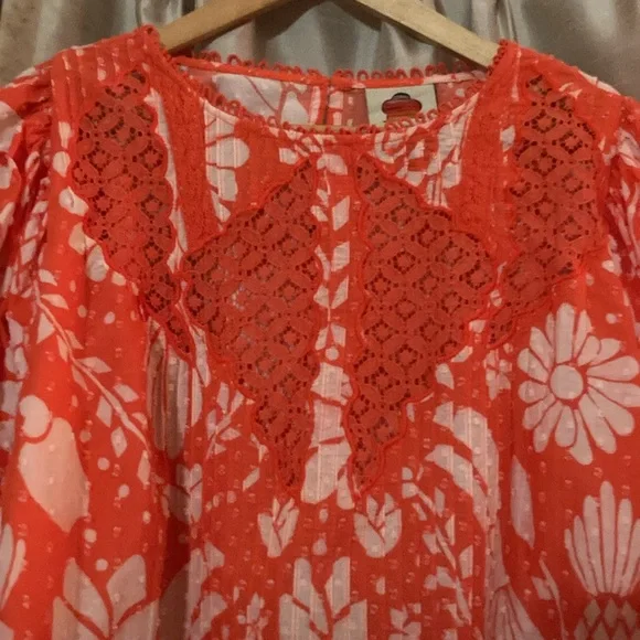 Women's FARM Rio Set Orange Neon Jungle Mini Bohemian Skirt | L /  Top | M - Picture 3 of 15